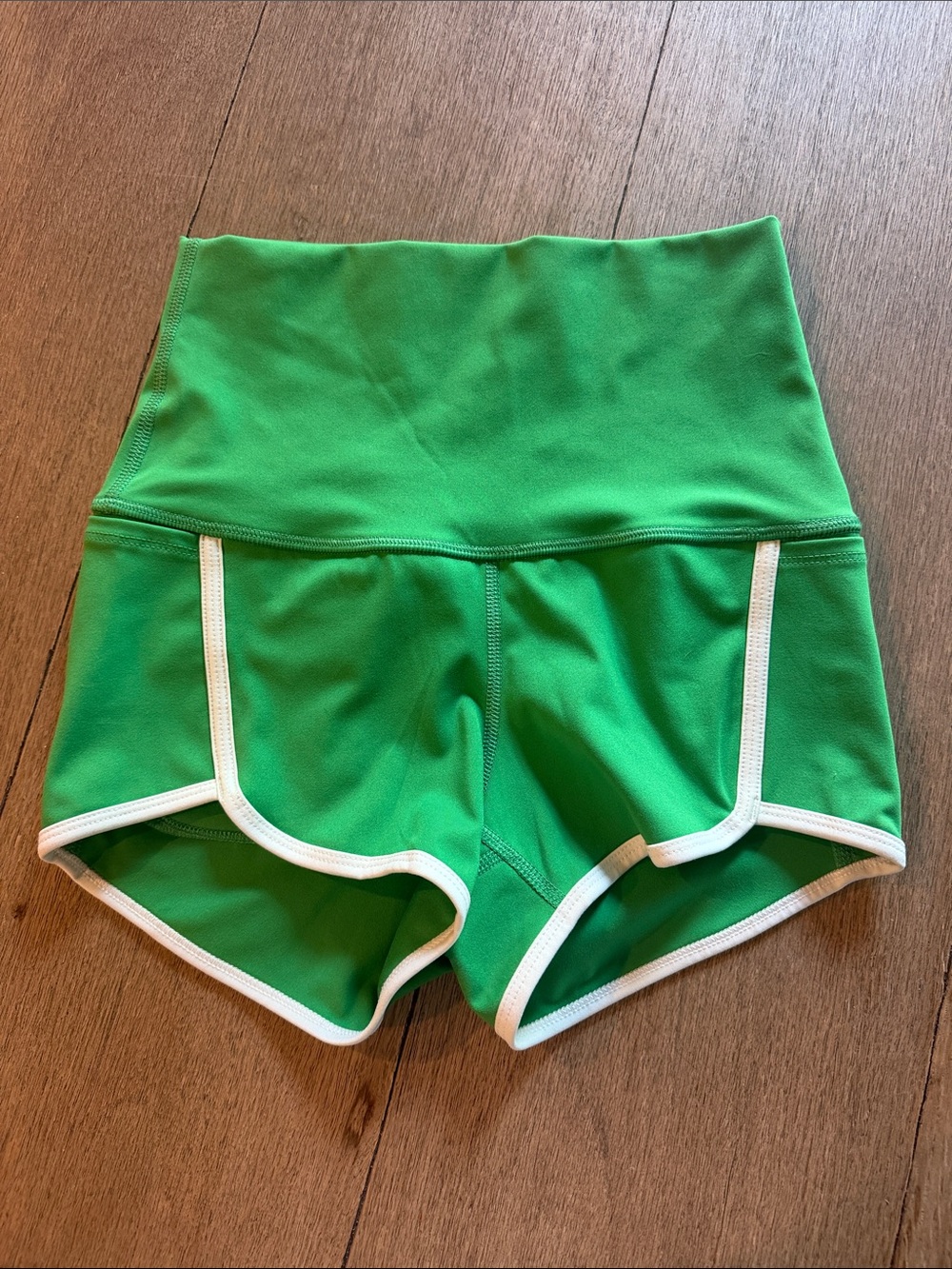 FP Movement by Free People Green Athletic Shorts with White Trim
